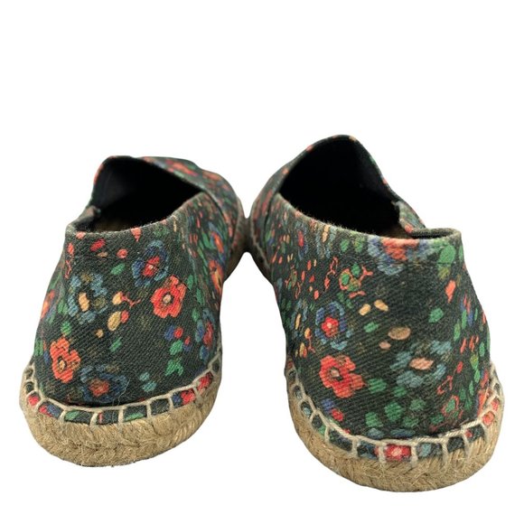 Isabel Marant Etoile Canae Canvas Espadrille Slip On Black Floral Flats Size 40 - Picture 9 of 12